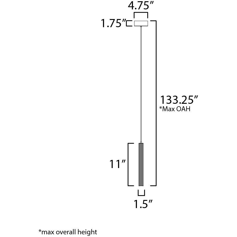 Cortex LED 1.5 inch Black Single Pendant Ceiling Light