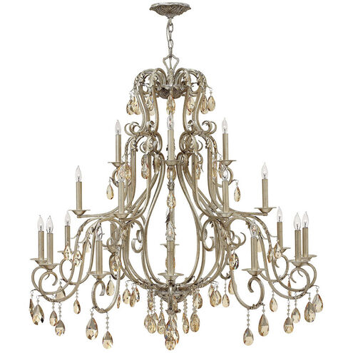 Carlton LED 45 inch Silver Leaf Indoor Chandelier Ceiling Light