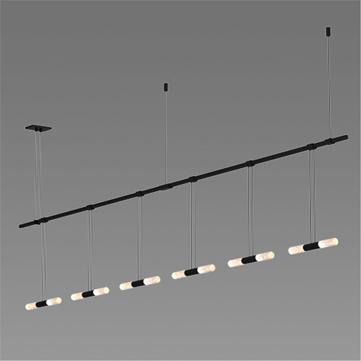 Suspenders LED 73 inch Satin Black Modular Pendant Composition Ceiling Light