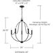 Madison 5 Light 25 inch Matte Black Chandelier Ceiling Light
