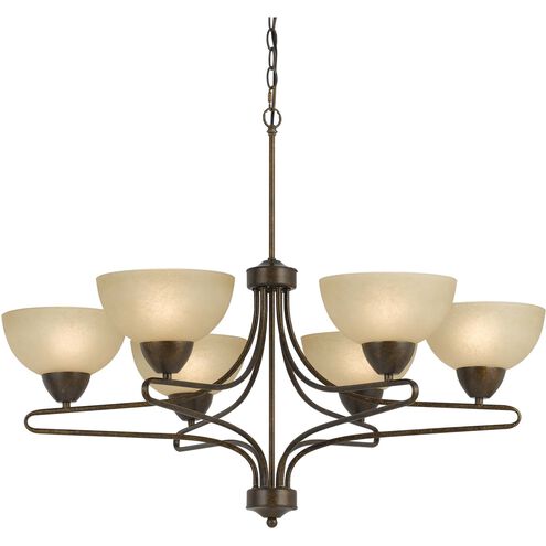 Romano 6 Light 33 inch Rust Chandelier Ceiling Light