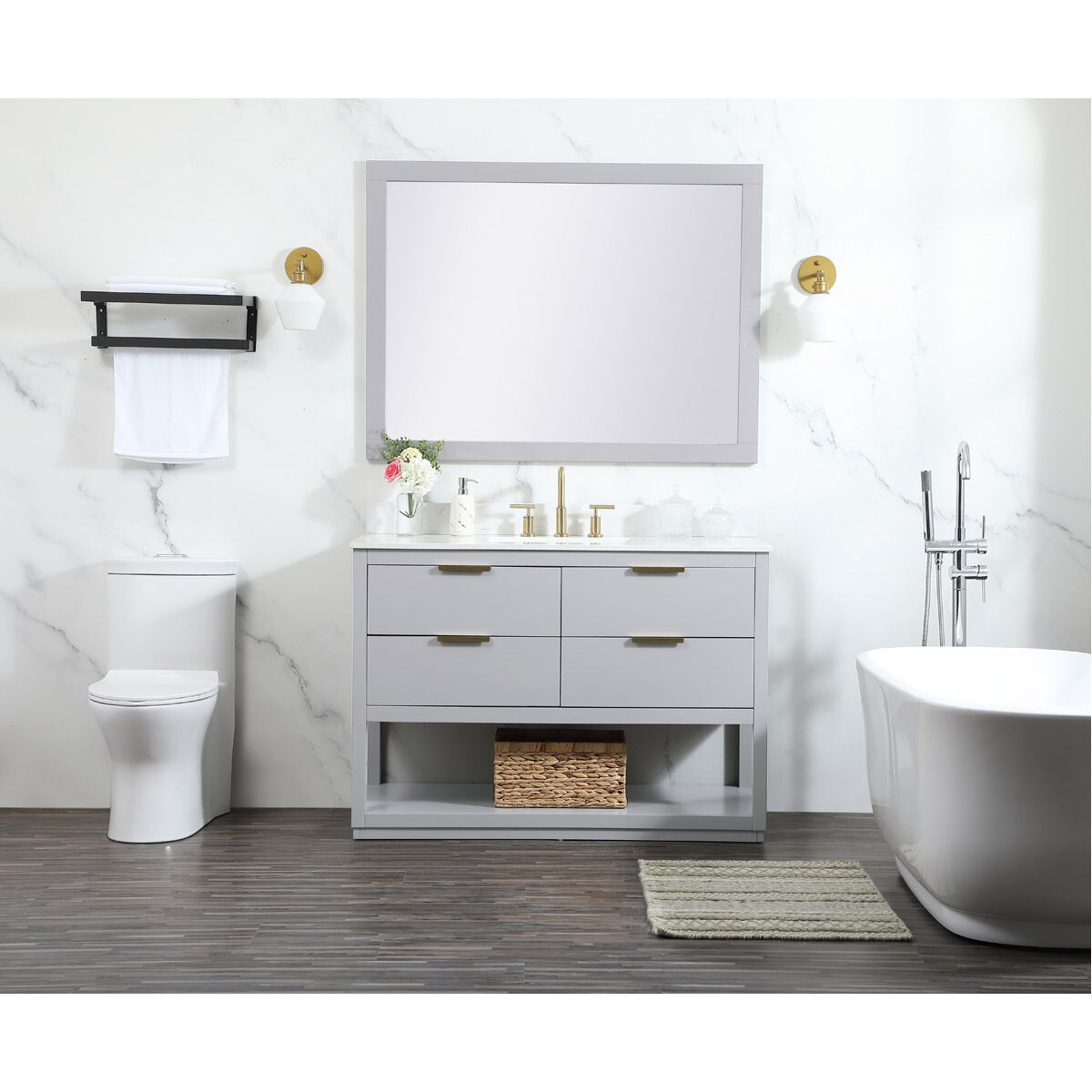 Larkin 48 X 22 X 34 inch Grey Vanity Sink Set