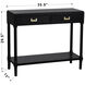 Samantha 35.5 X 13 inch Black and Antique Gold Console Table