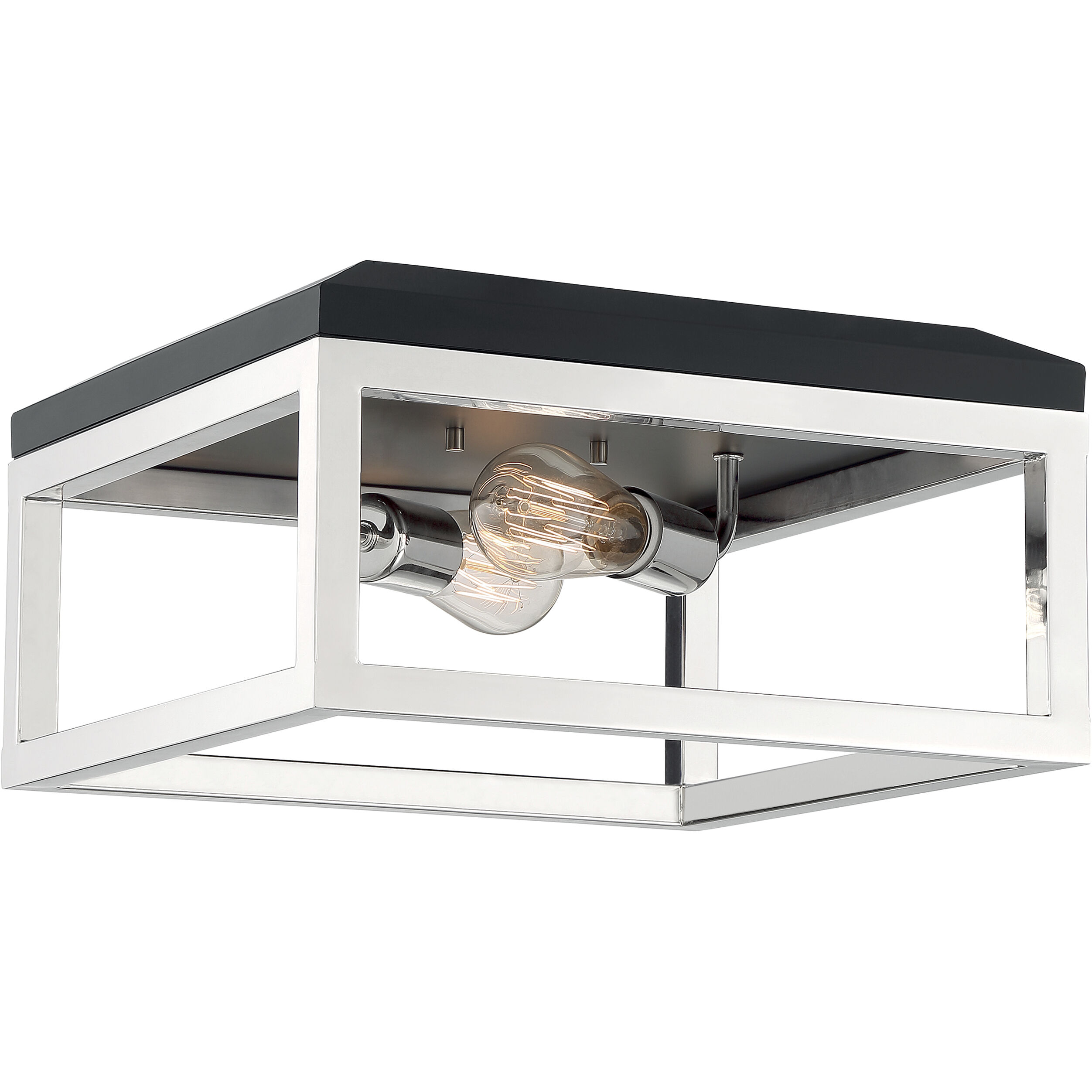 Cakewalk 2 Light 14 inch Polished Nickel Flush Mount Fixture Ceiling Light