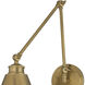 Aidan 8 inch Aged Brass Swingarm Sconce Wall Light