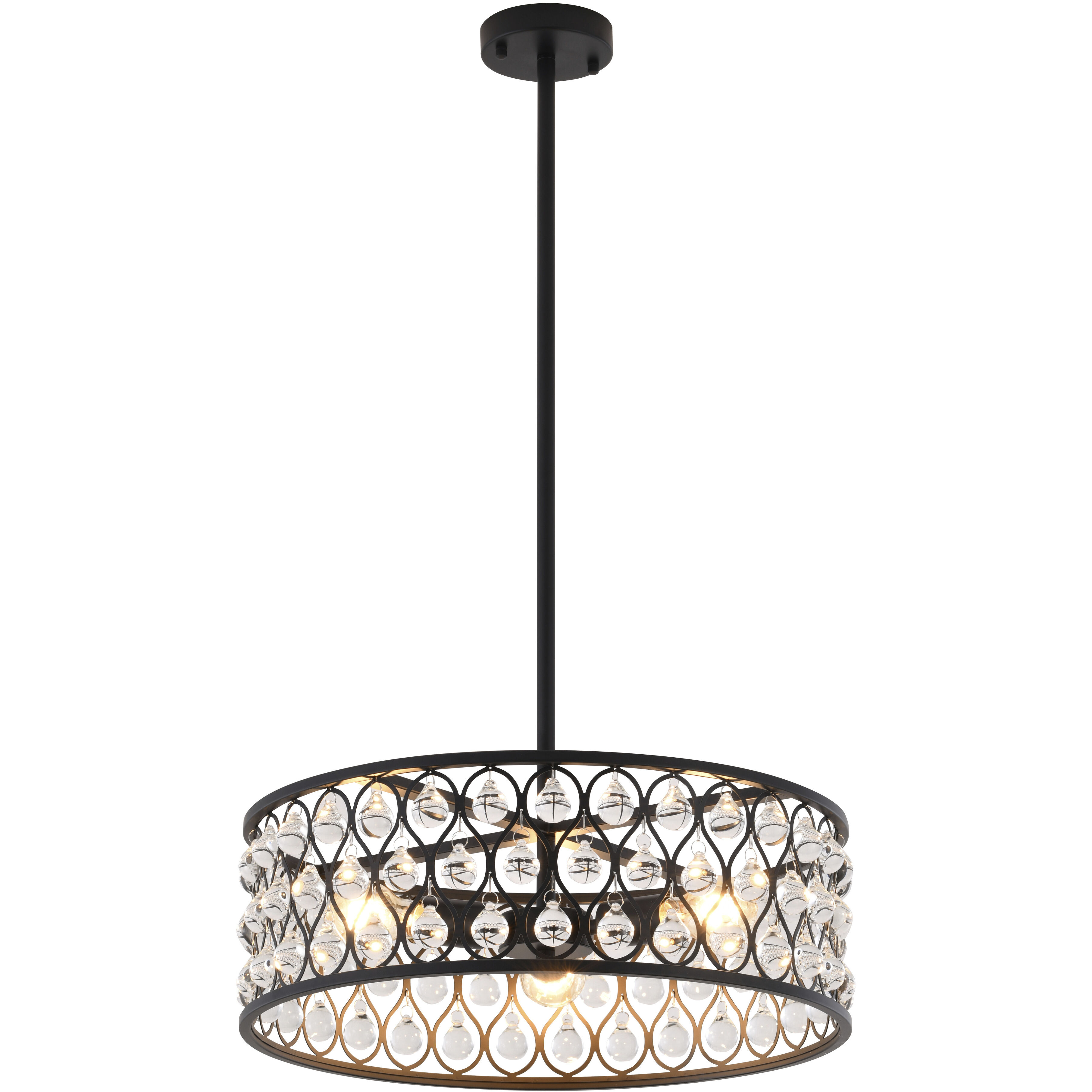 Canada 3 Light 19.7 inch Black Chandelier Ceiling Light