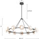 Dahlia LED 46.5 inch Vintage Brass/Alabaster Chandelier Ceiling Light
