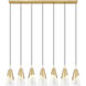 Aimie Linear Chandelier Ceiling Light in Modern Gold