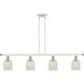 Ballston Caledonia LED 48 inch White and Polished Chrome Island Light Ceiling Light in Mouchette Glass, Ballston