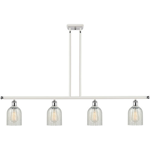 Ballston Caledonia LED 48 inch White and Polished Chrome Island Light Ceiling Light in Mouchette Glass, Ballston