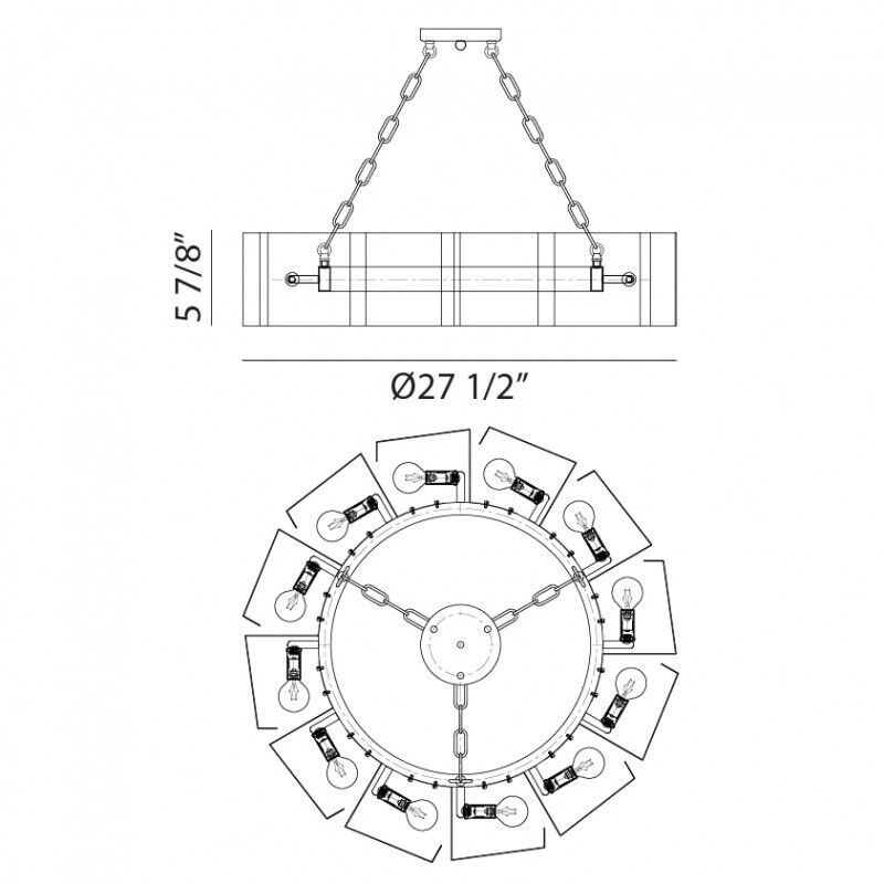 Mattone 12 Light 28 inch Matte Black Chandelier Ceiling Light
