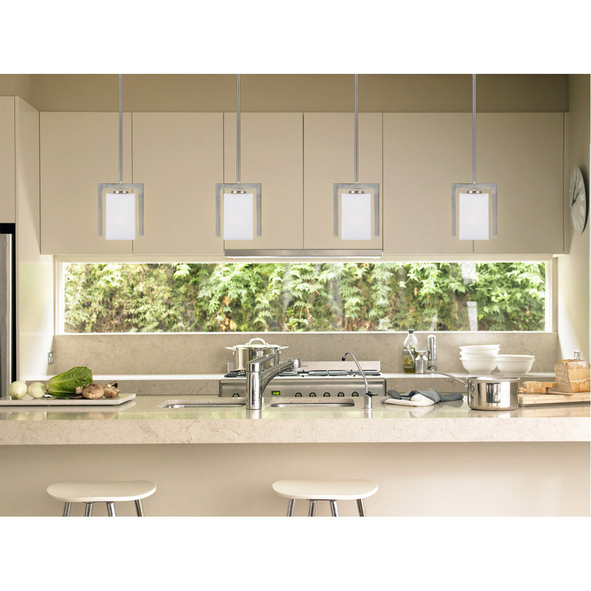 Signature 1 Light 4 inch Brushed Nickel Mini Pendant Ceiling Light