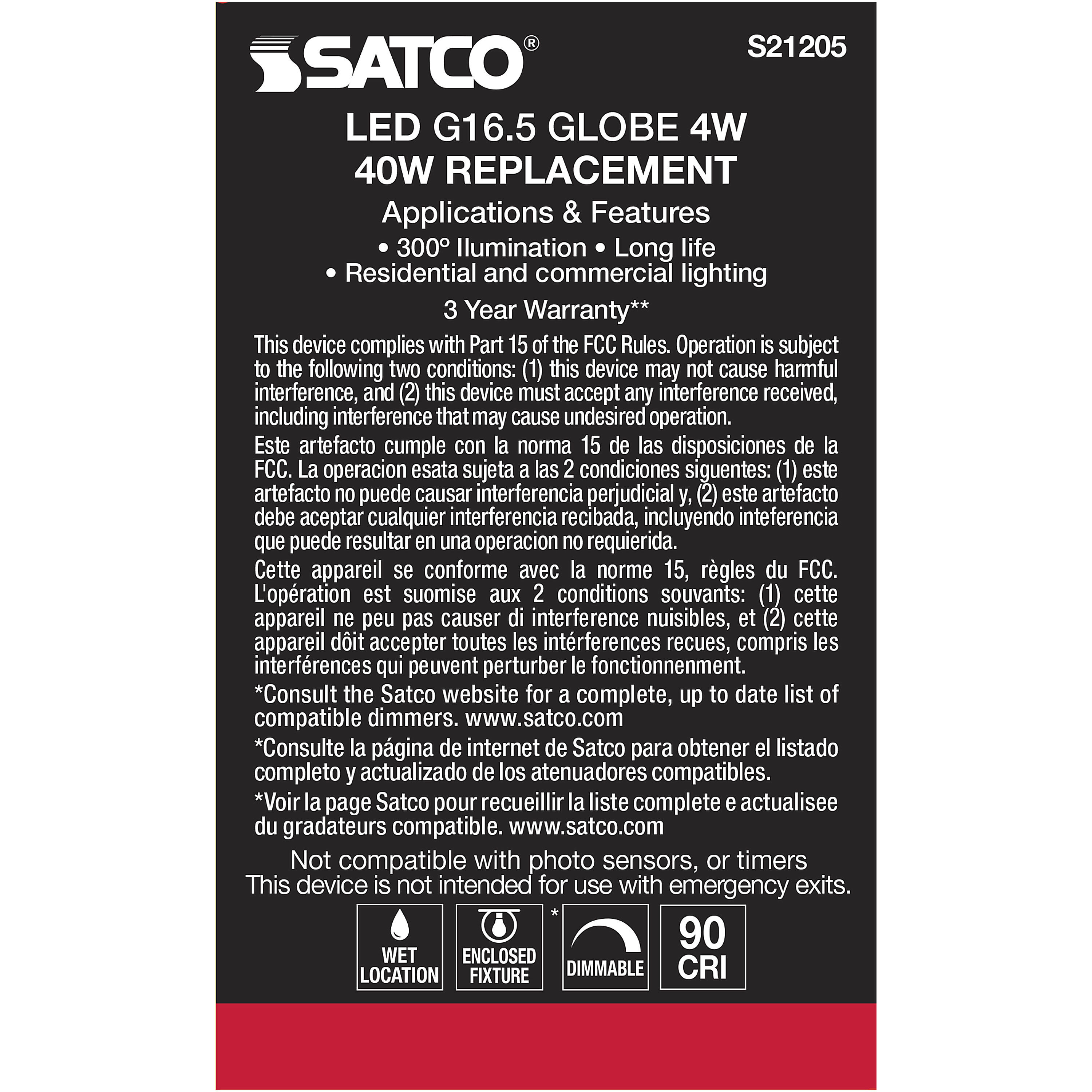 Lumos LED Candelabra Candelabra 4.00 watt 3000K LED Filament