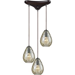 Lagoon 3 Light 10 inch Oil Rubbed Bronze Mini Pendant Ceiling Light