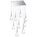 Rain Drop LED 26.8 inch Classic Silver Chandelier Ceiling Light in 2700K LED, Multi-Port