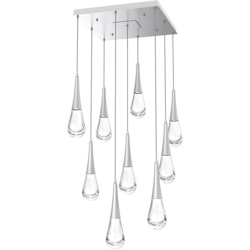 Rain Drop LED 26.8 inch Classic Silver Chandelier Ceiling Light in 2700K LED, Multi-Port