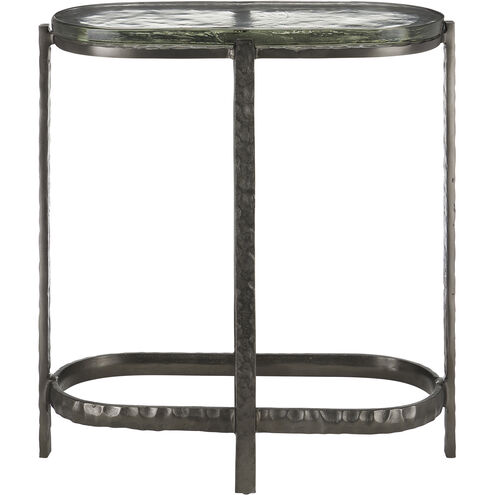 Acea 21 X 10 inch Graphite/Clear Side Table