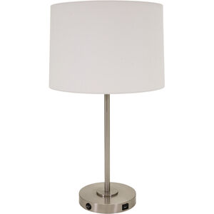 Brandon 28 inch 100 watt Satin Nickel Table Lamp Portable Light