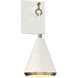 Contemporary 1 Light 6 inch White with Natural Brass Wall Sconce Wall Light