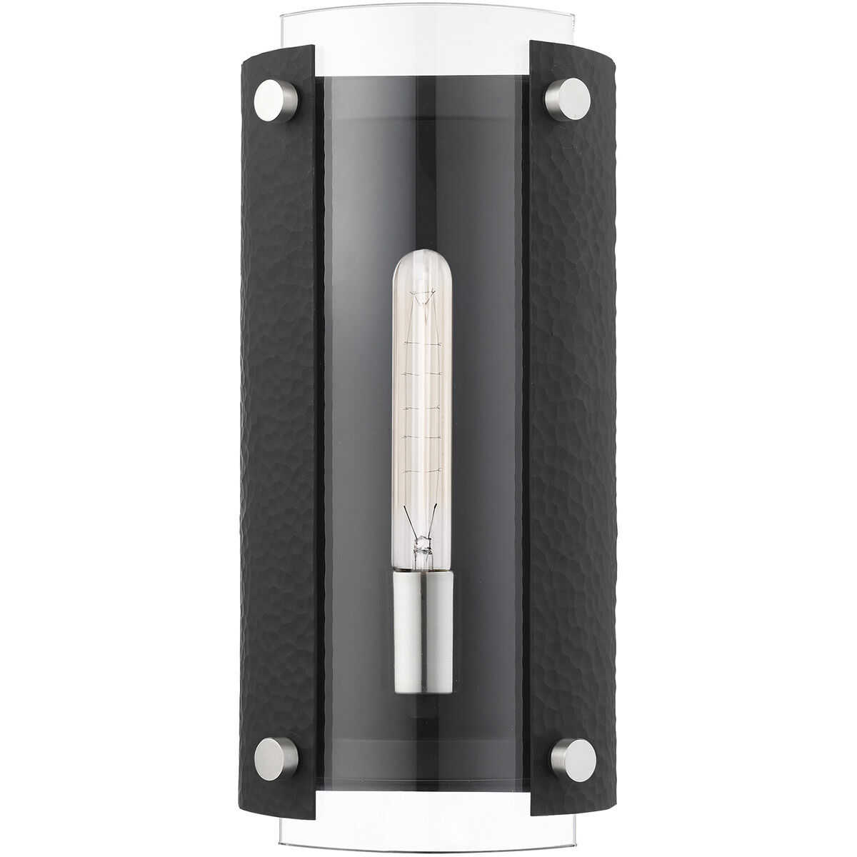 Barcelona 1 Light 6 inch Black with Brushed Nickel Accents ADA Sconce Wall Light