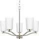 Adley 5 Light 22.87 inch Brushed Nickel Chandelier Ceiling Light 