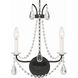 Karrington 2 Light 12.5 inch Matte Black Sconce Wall Light