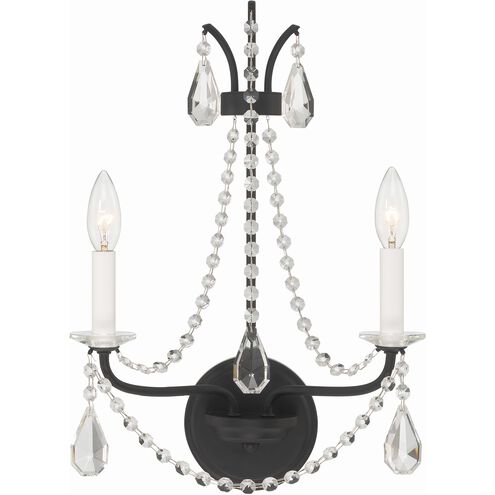 Karrington 2 Light 12.5 inch Matte Black Sconce Wall Light