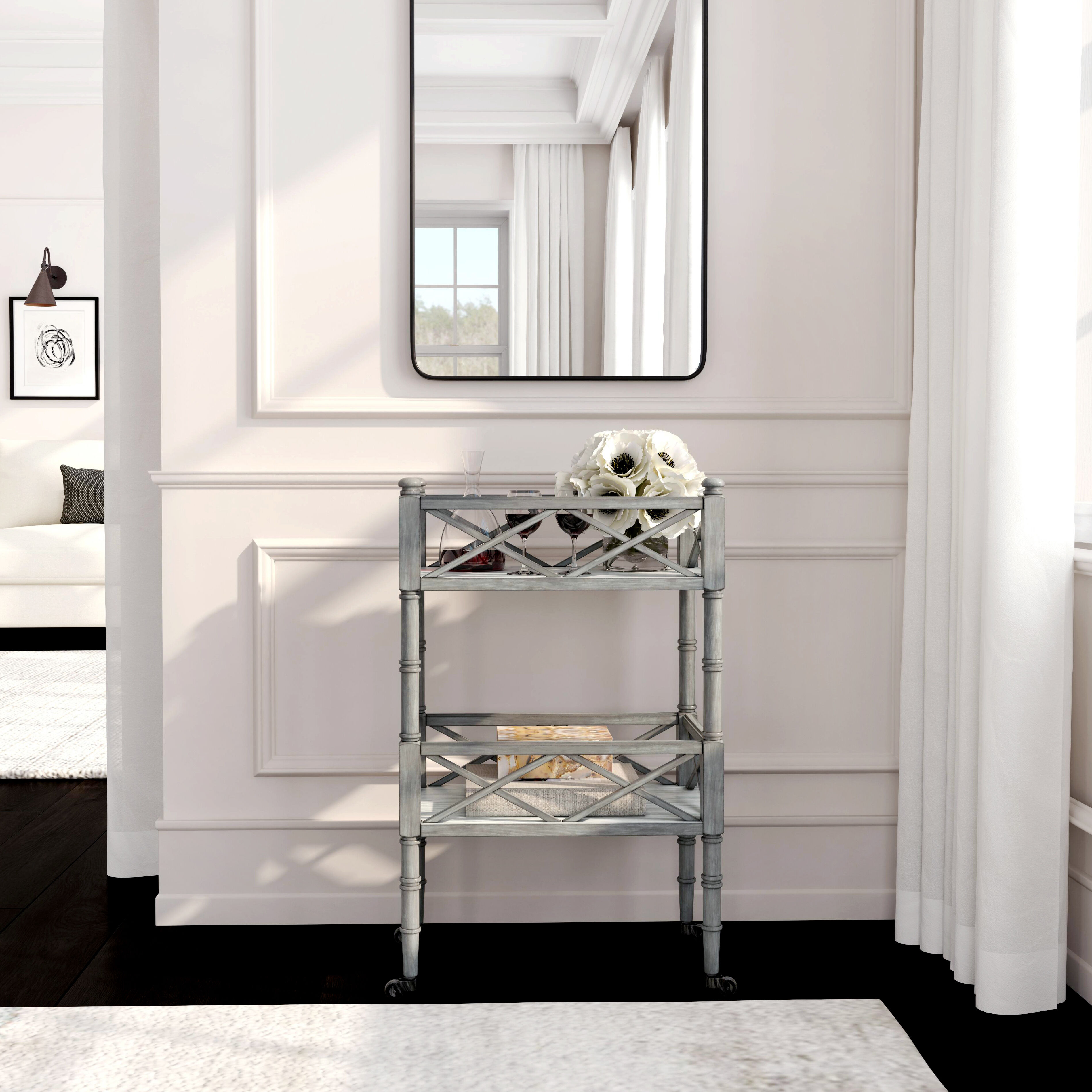 Foster 2 Tier Bar Cart in Gray