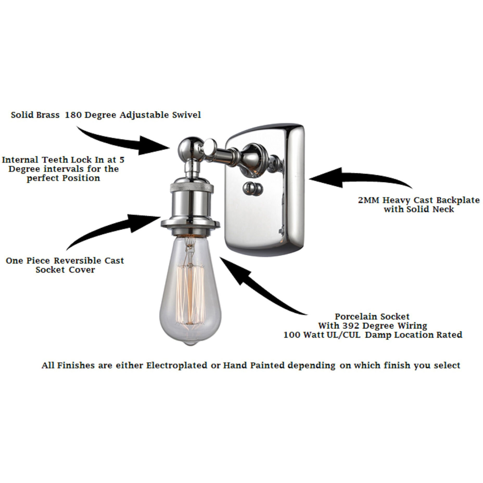 Ballston Farmhouse Rope Armed Sconce Wall Light in Polished Chrome, Bulb Not Included, White Glass with White Rope, Ballston