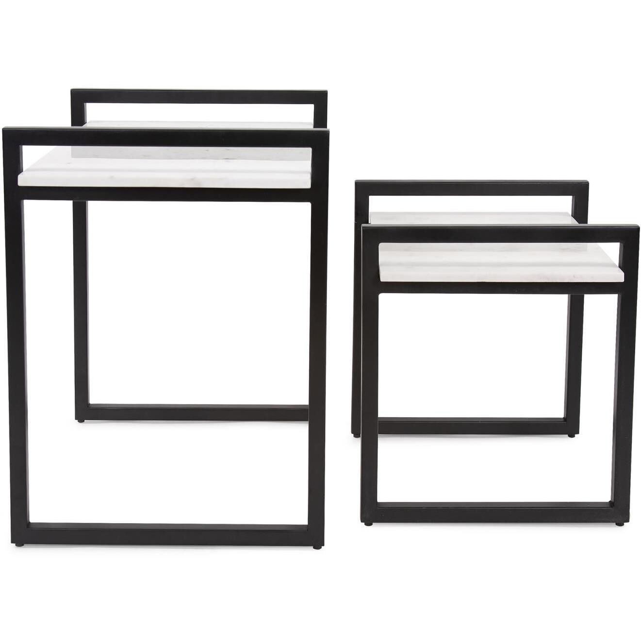 Santiago 24 X 18 inch Graphite and White Nesting Tables