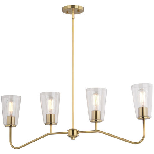 Beverly LED 36 inch Muted Brass Linear Chandelier Ceiling Light