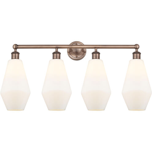 Cindyrella 4 Light 34 inch Antique Copper Bath Vanity Light Wall Light in Cased Matte White