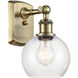 Ballston Athens LED 6 inch Antique Brass Sconce Wall Light in Seedy Glass
