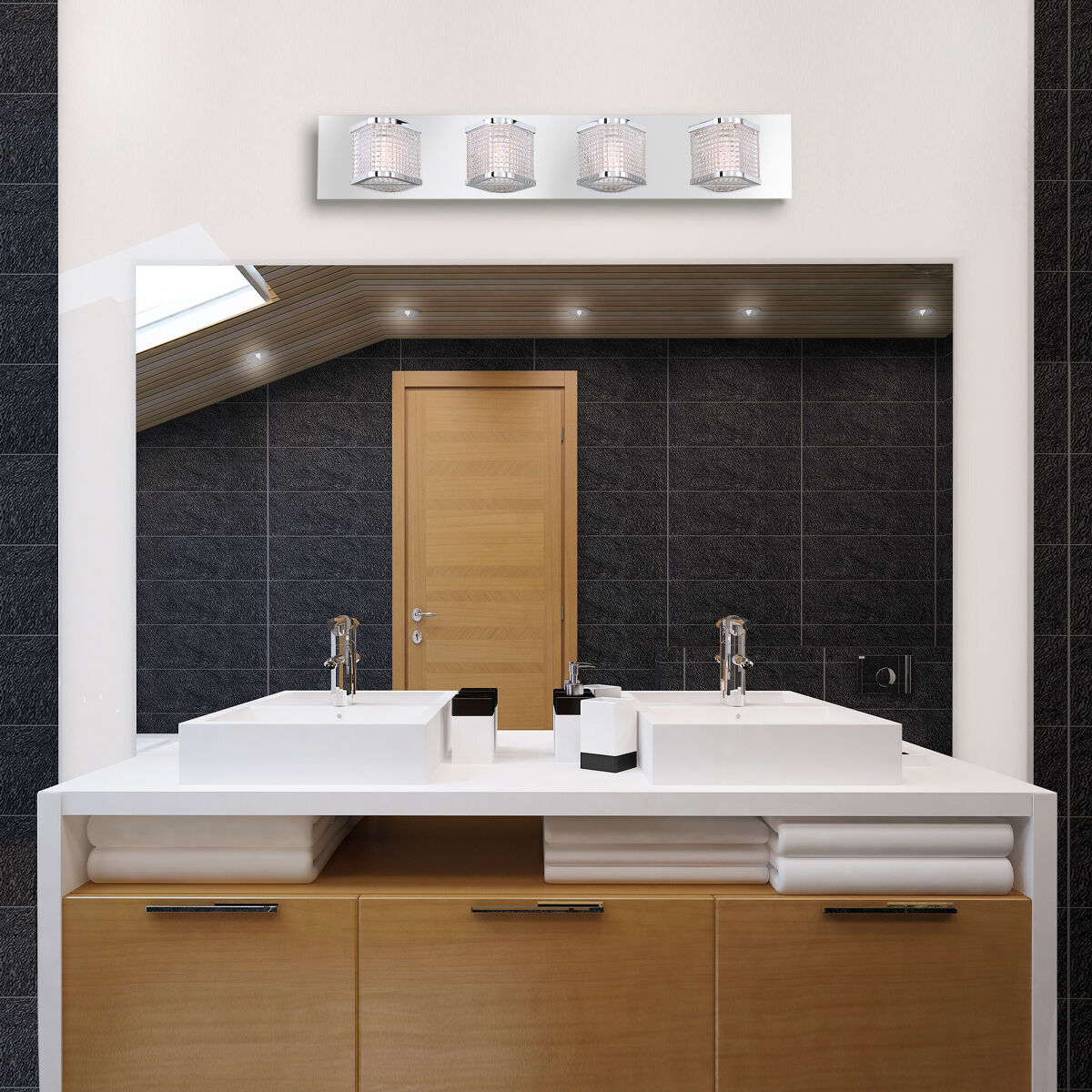 Belgroue LED 28 inch Chrome Vanity Light Wall Light