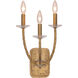 Atella 3 Light 10 inch Ashen Gold Wall Sconce Wall Light