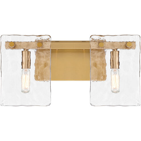 Genry 2 Light 15.25 inch Warm Brass Bathroom Vanity Light Wall Light