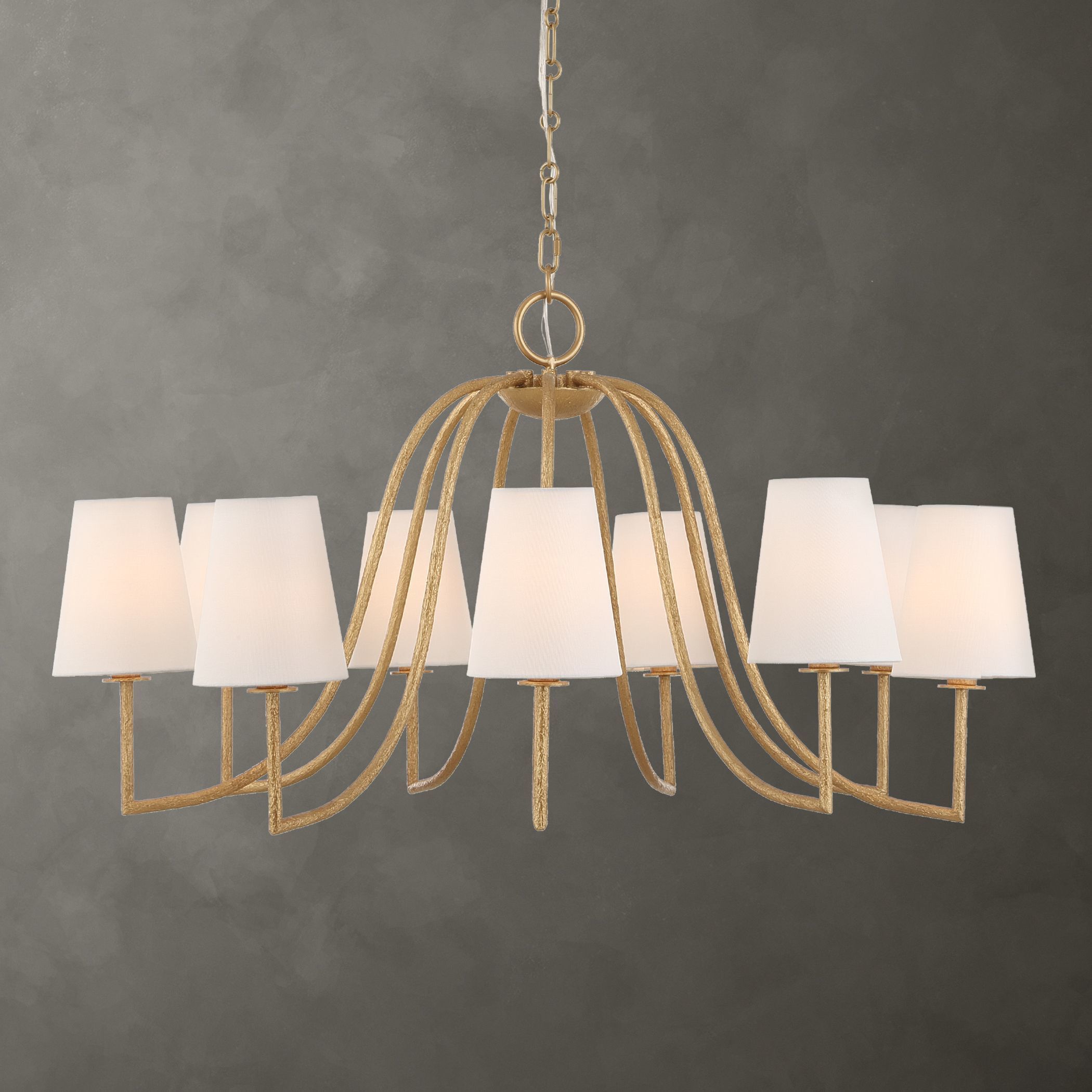 Seville 9 Light 42 inch Textured Gold Chandelier Ceiling Light