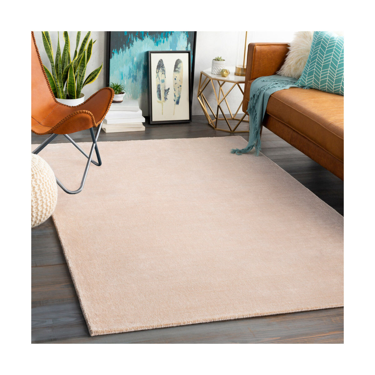 Aspen 144 X 108 inch Peach/White Rugs, Rectangle