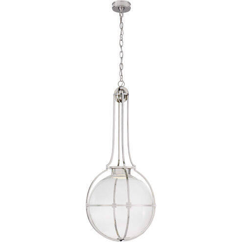 Chapman & Myers Gracie LED 19.25 inch Polished Nickel Captured Globe Pendant Ceiling Light, Large