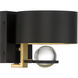 Chambord 1 Light 7 inch Vintage Black with Warm Brass Accents Wall Sconce Wall Light, Lighting One