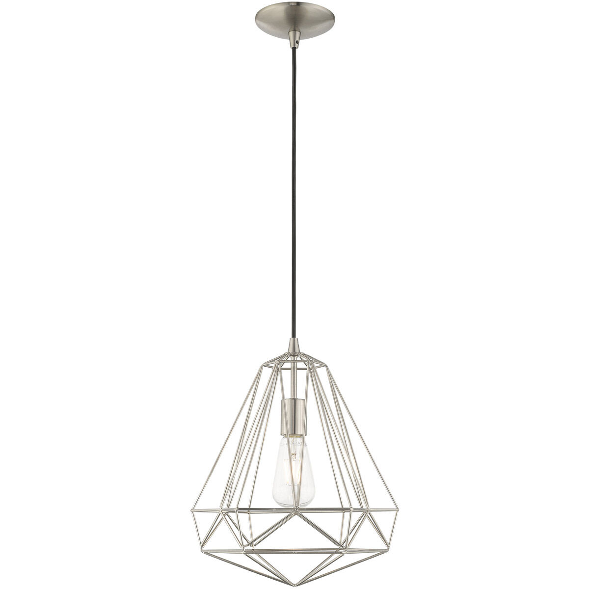 Brushed nickel geometric pendant light best sale