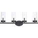 Meadowlark 4 Light 30 inch Black Vanity Light Wall Light