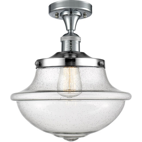 Franklin Restoration Large Oxford LED 12 inch Polished Chrome Semi-Flush Mount Ceiling Light, Franklin Restoration