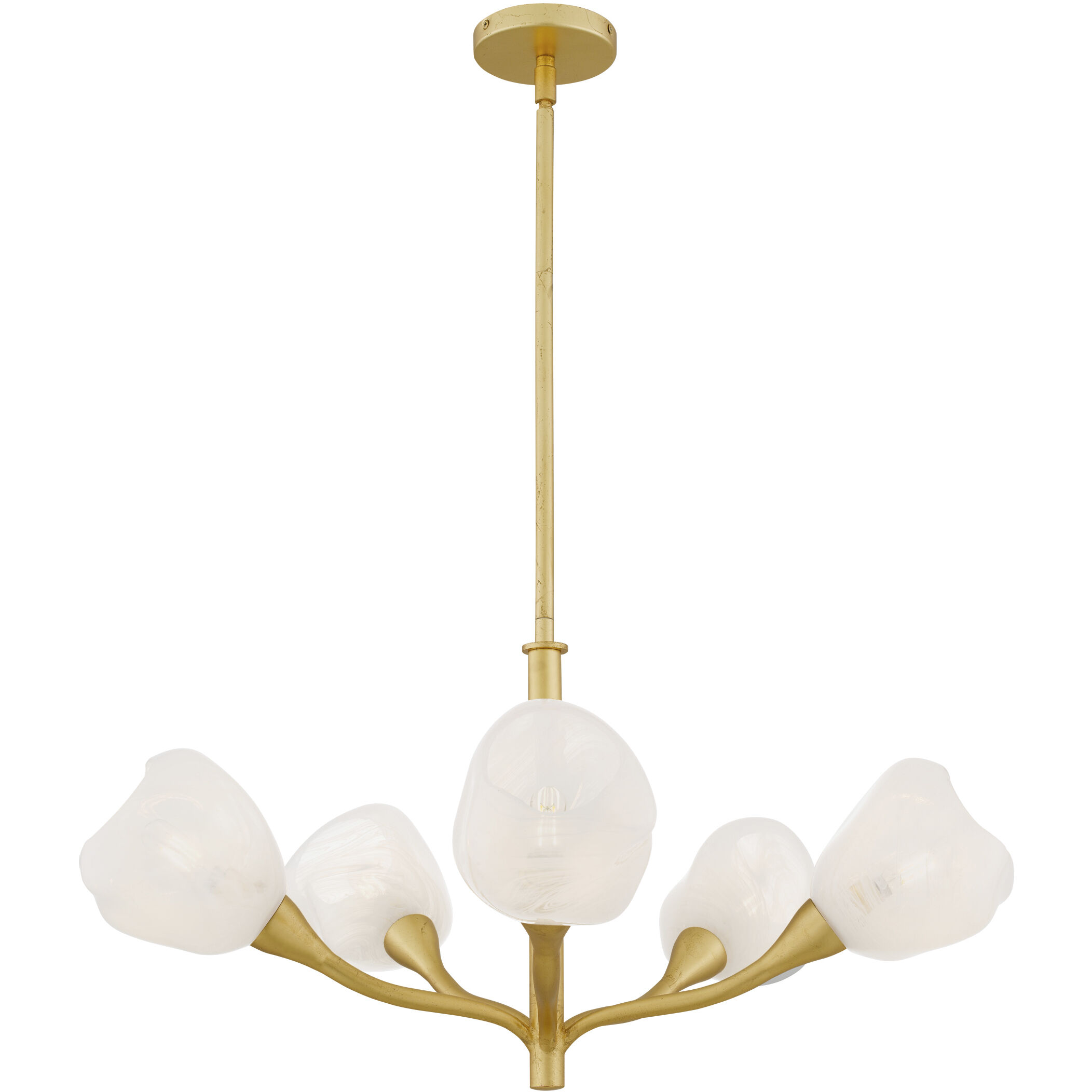 Adelyn 5 Light 30 inch Gold Leaf Chandelier Ceiling Light