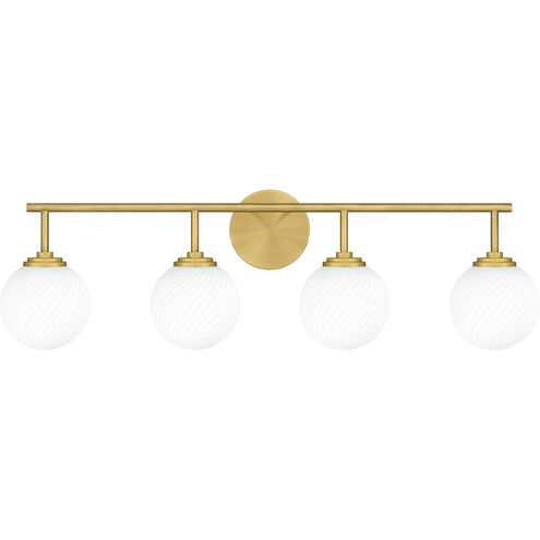 Eloise 4 Light 33 inch Aged Brass Bath Light Wall Light
