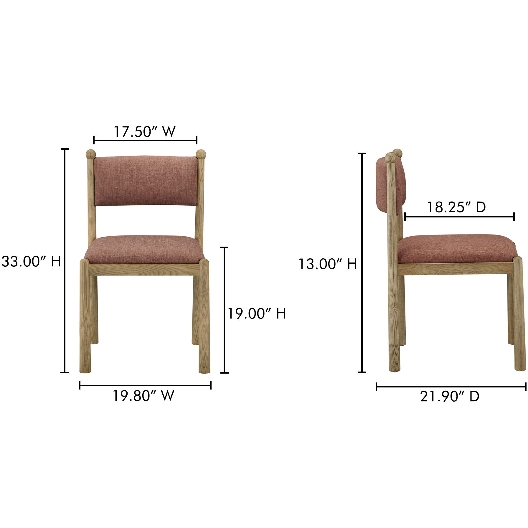 Villetta Pink Dining Chair, Set of 2