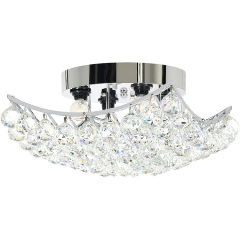 Queen 4 Light 14 inch Chrome Flush Mount Ceiling Light