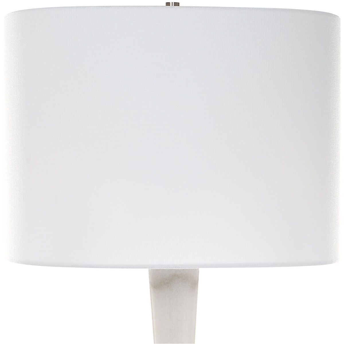 Hourglass 35 inch 150.00 watt White Marble and Brushed Nickel Table Lamp Portable Light