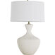 Felix 28 inch White Ceramic and Rich Brass with White Linen Table Lamp Portable Light
