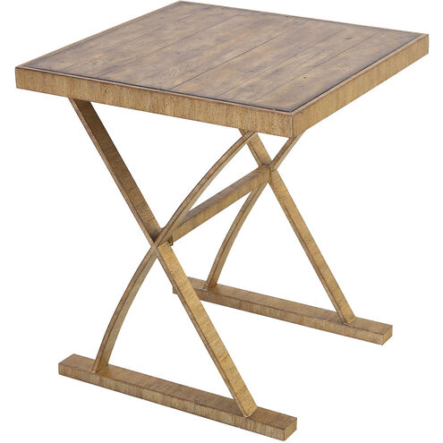 Joshua 22 inch Aged Gold with Natural Accent Table